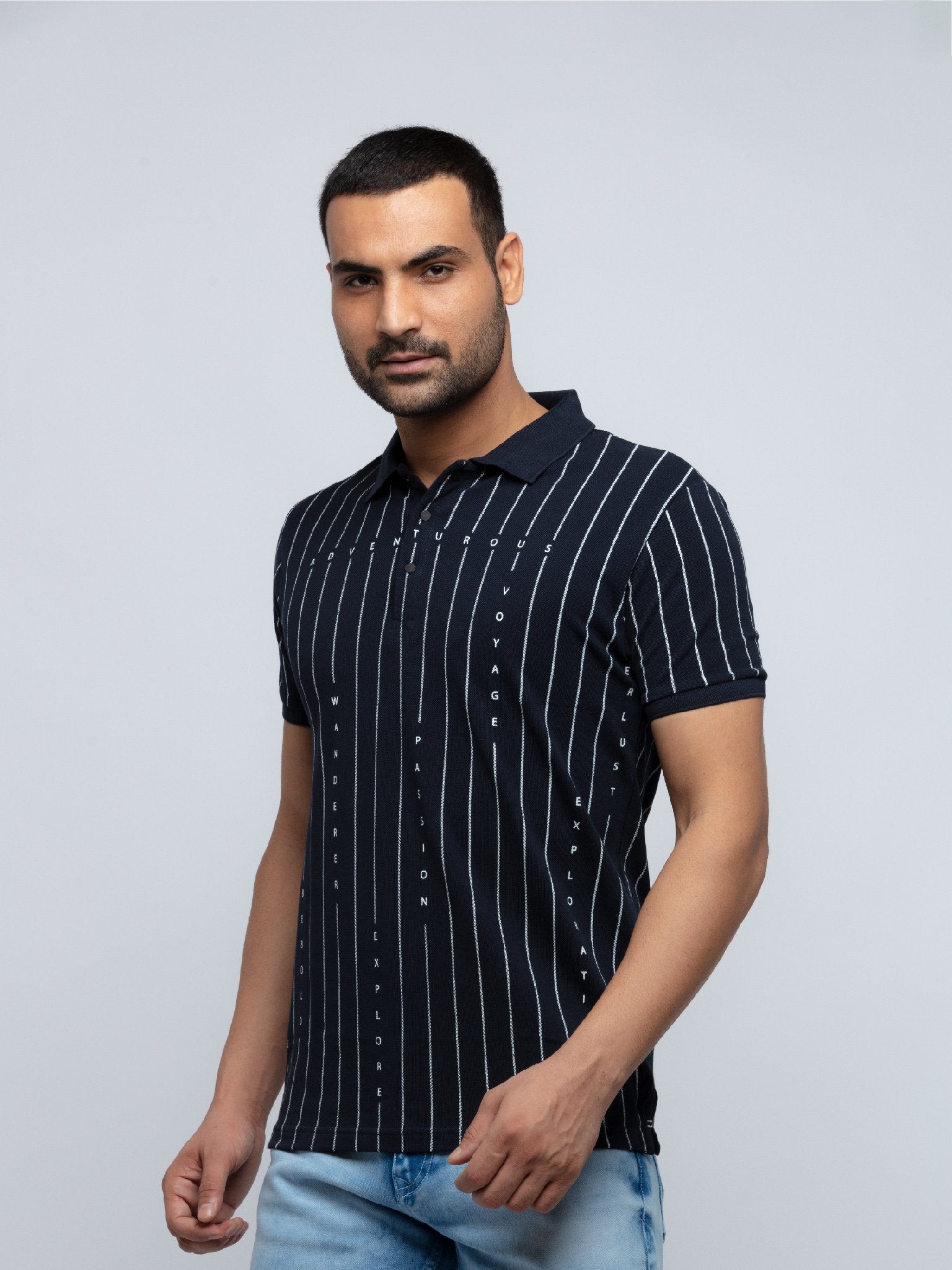 Printed polo t shirt