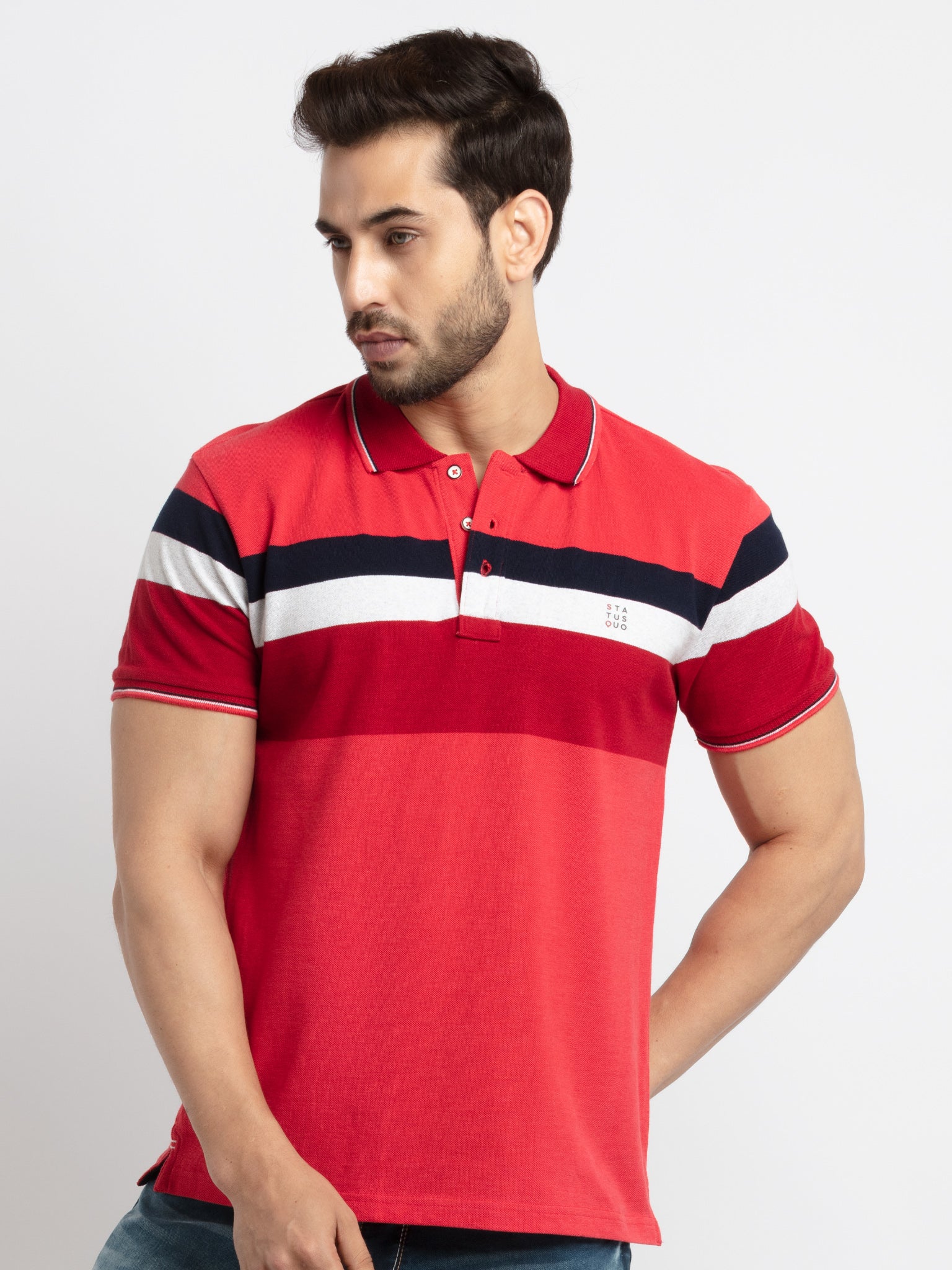 Striped polo t shirt