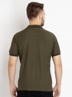 Mens Front Printed Polo T-Shirt
