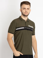 Mens Front Printed Polo T-Shirt