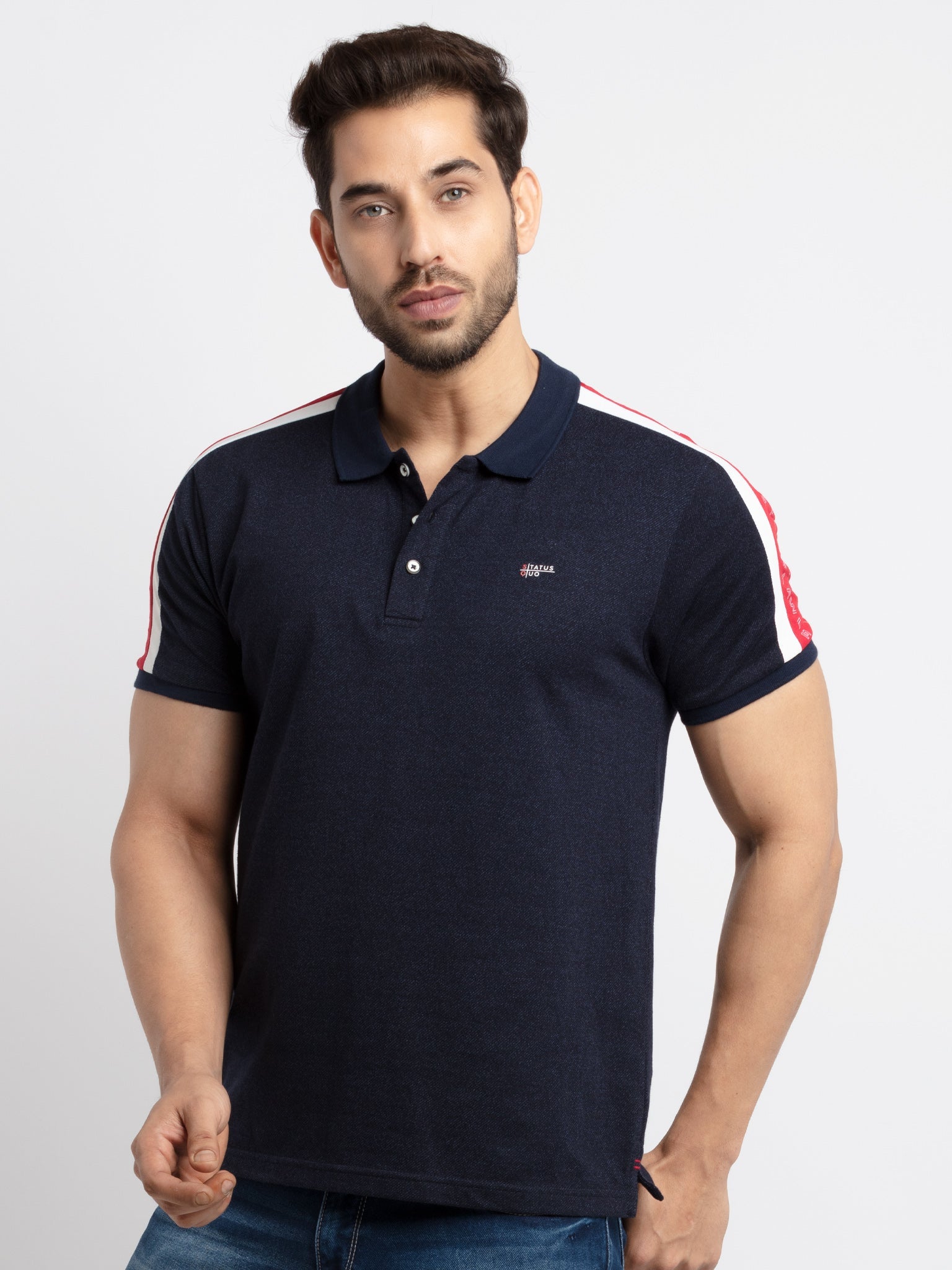 Printed polo t shirt