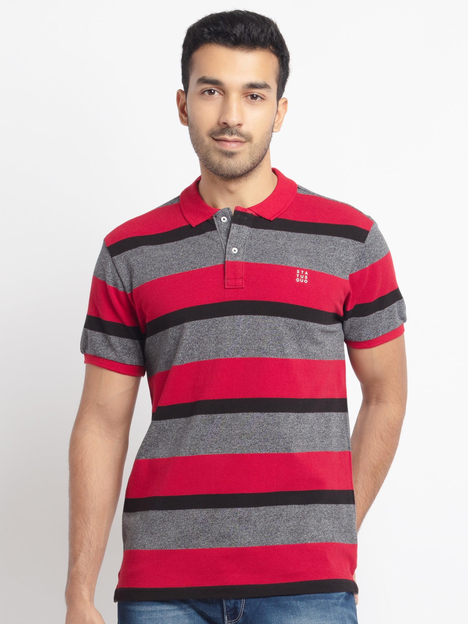 Striped polo t shirt