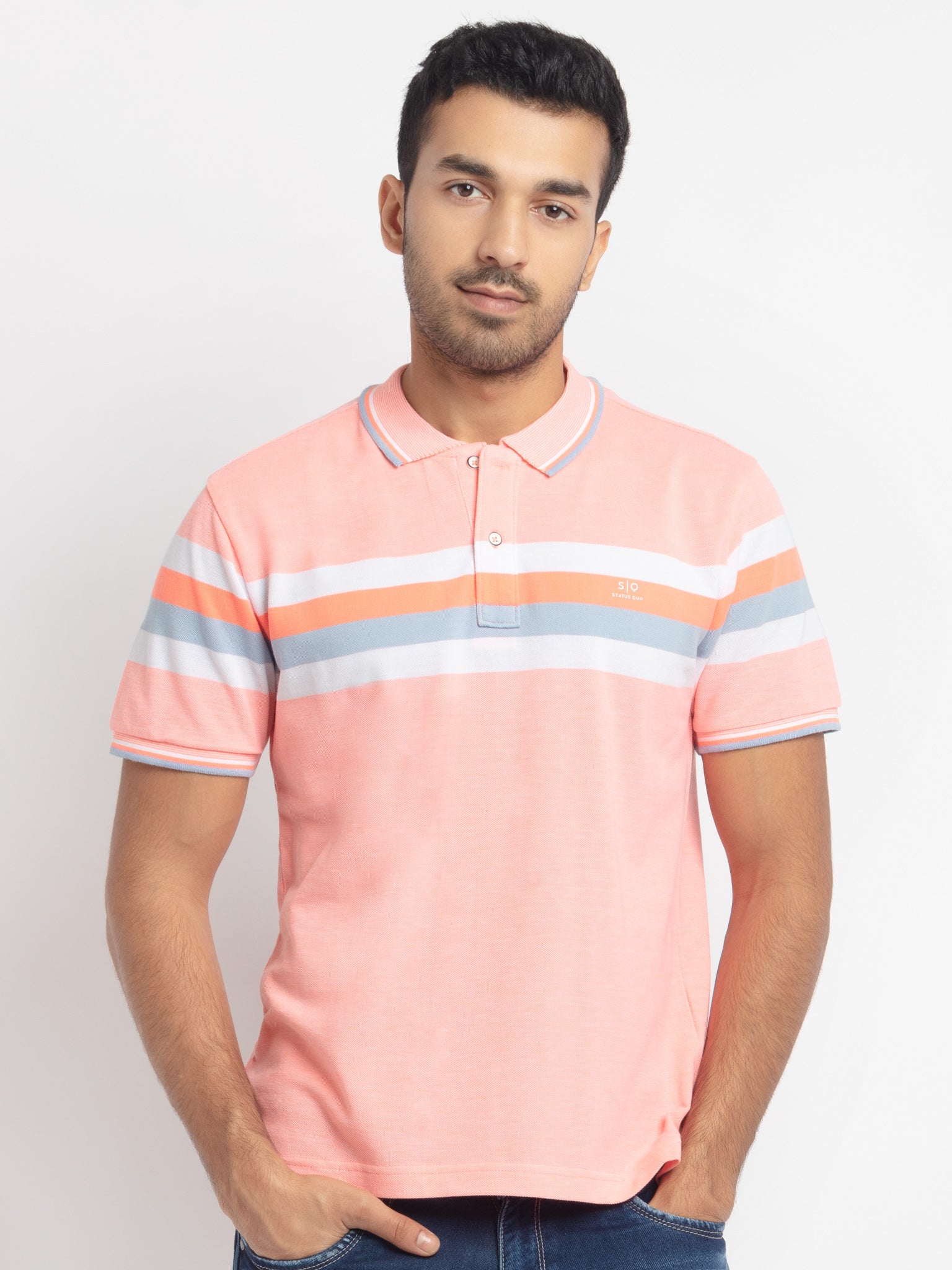 striped polo t shirt