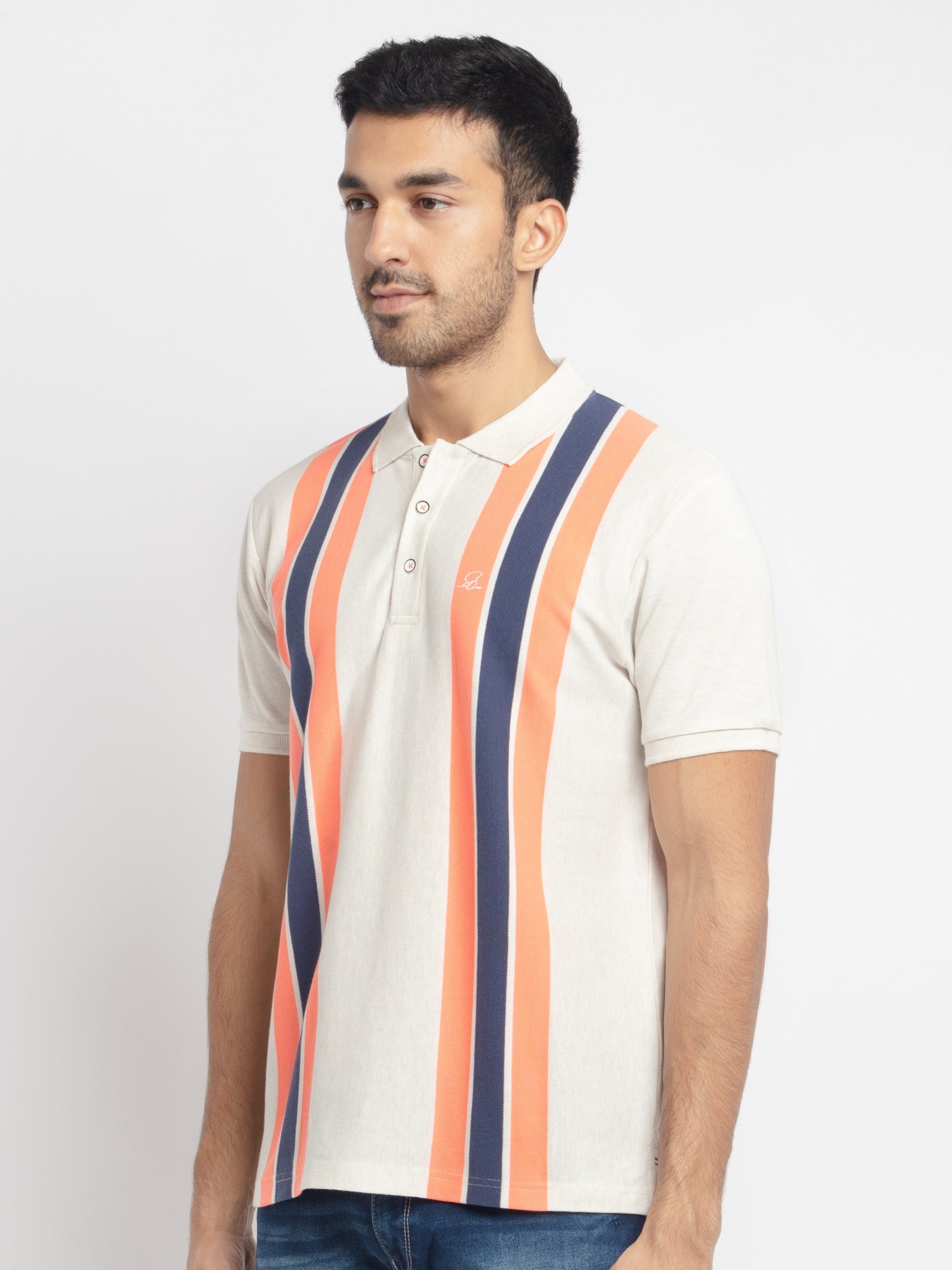 Mens Striped Polo T-Shirt