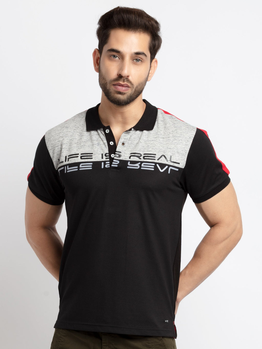 Printed polo t shirt