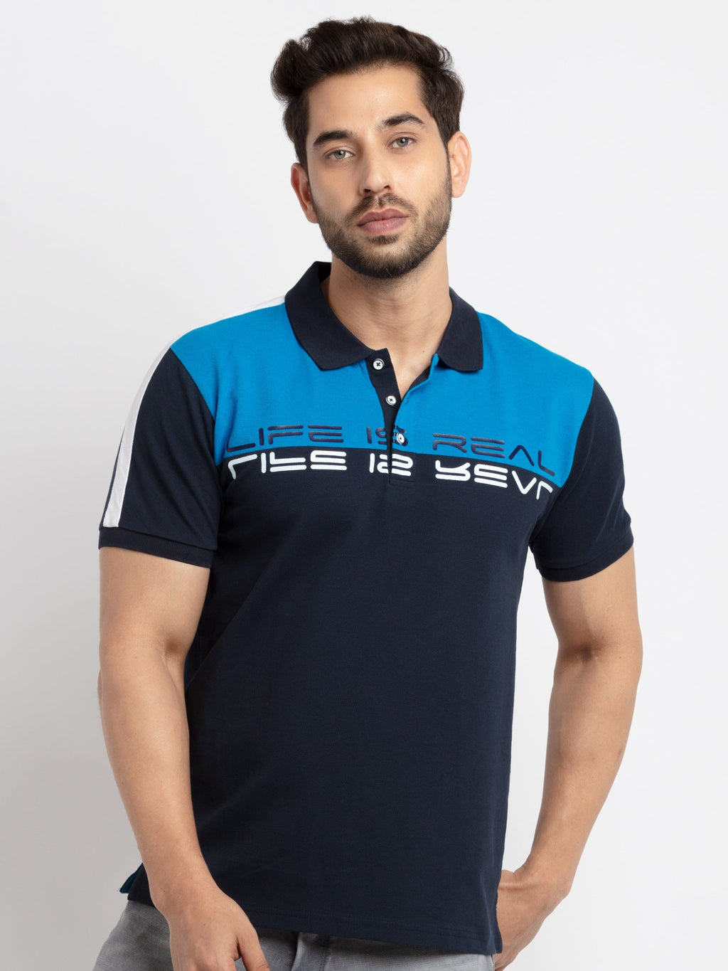 Printed polo t shirt