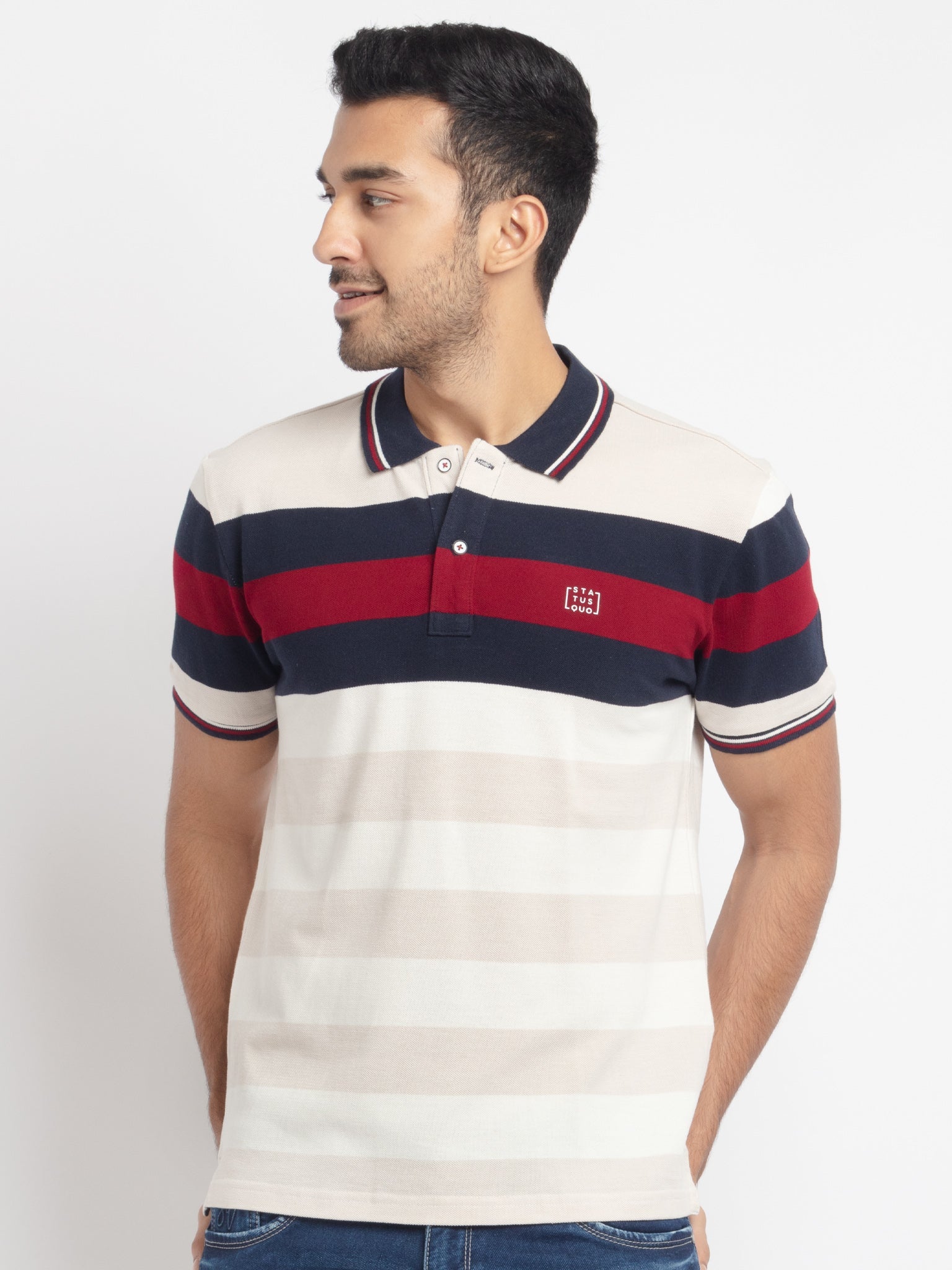Status Quo |Men's Striped Polo T-shirt - S, M, L, XL, XXL