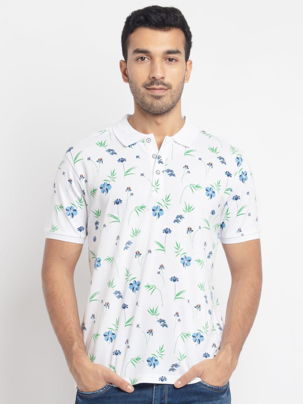 Printed polo t shirt