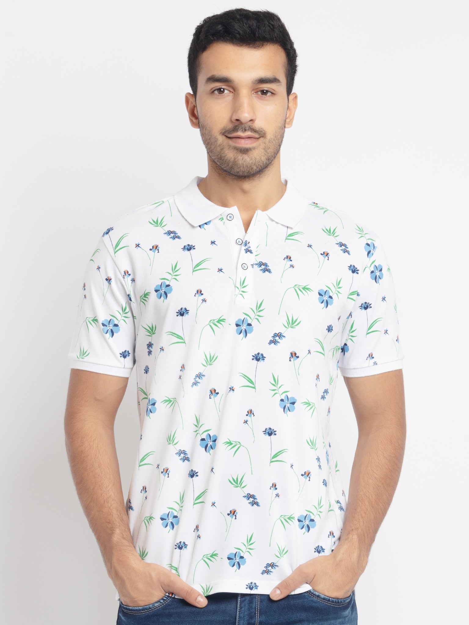 Printed polo t shirt