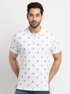 Printed polo t shirt