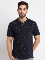 Printed polo t shirt