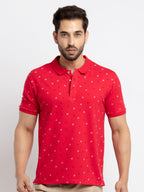 Printed polo t shirt