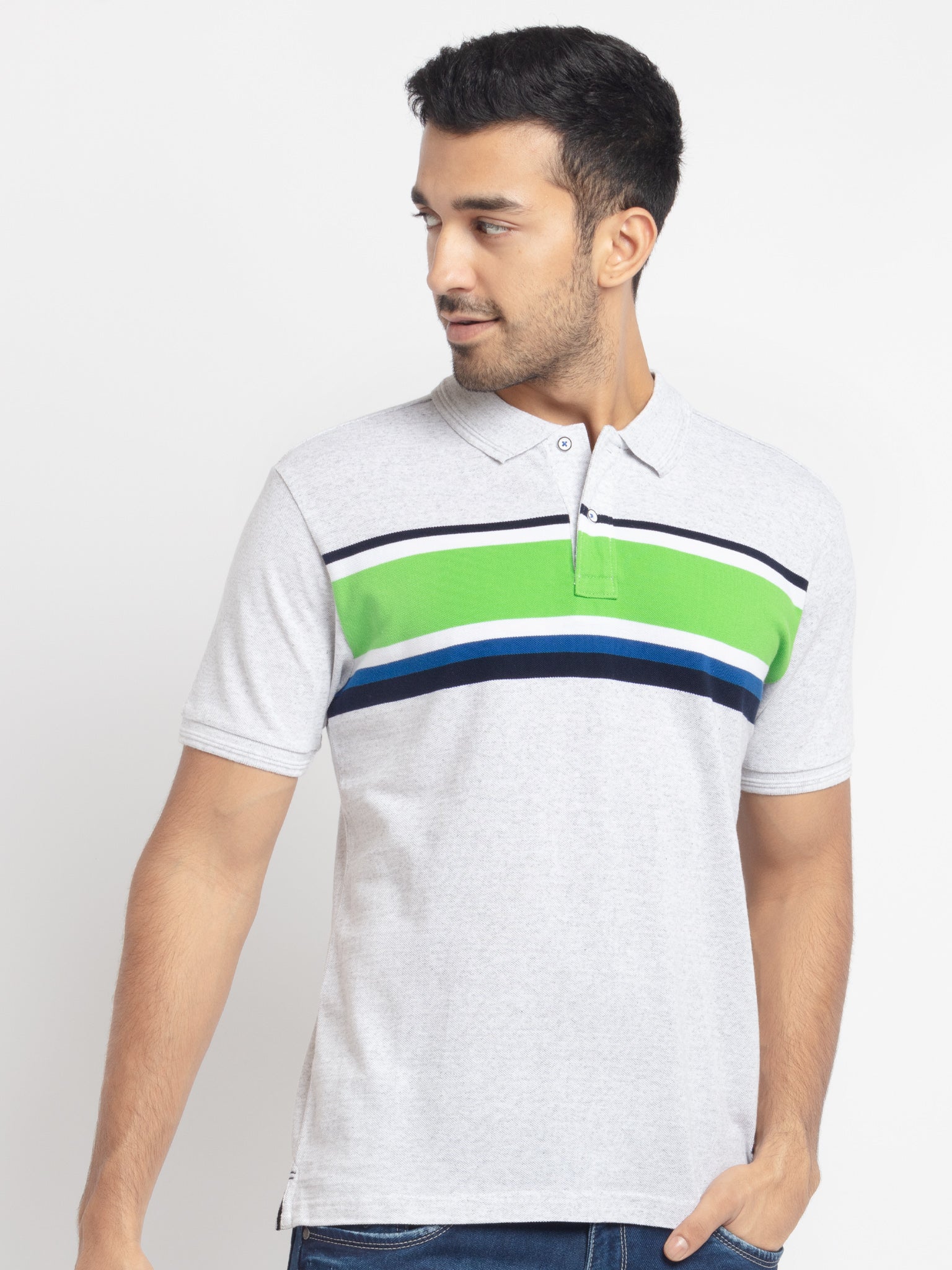 striped polo t shirt Main image
