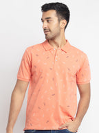 Printed polo t shirt