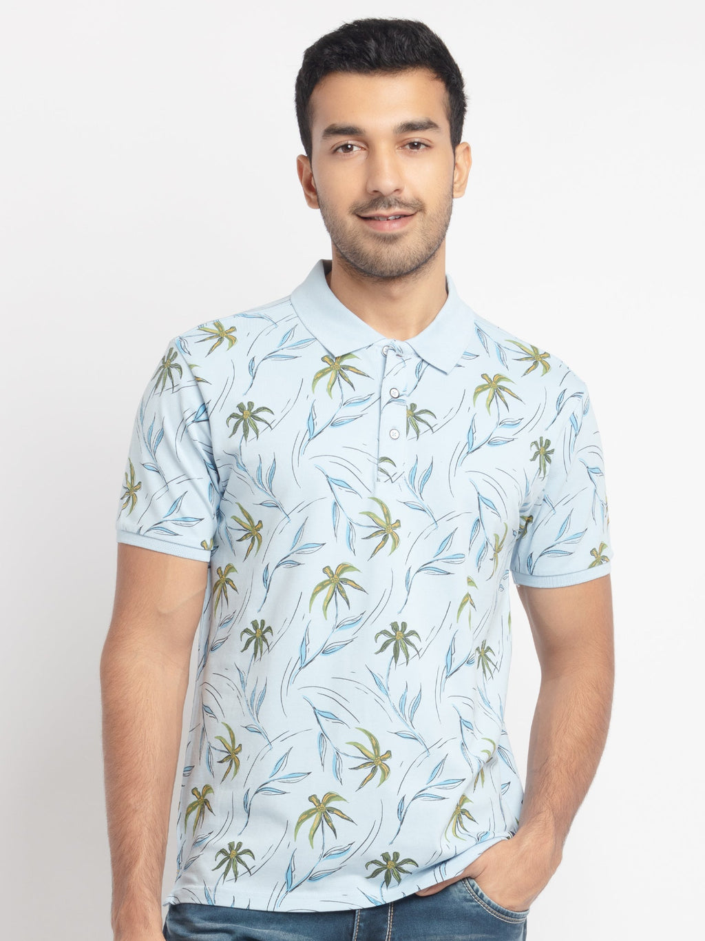 Printed polo t shirt
