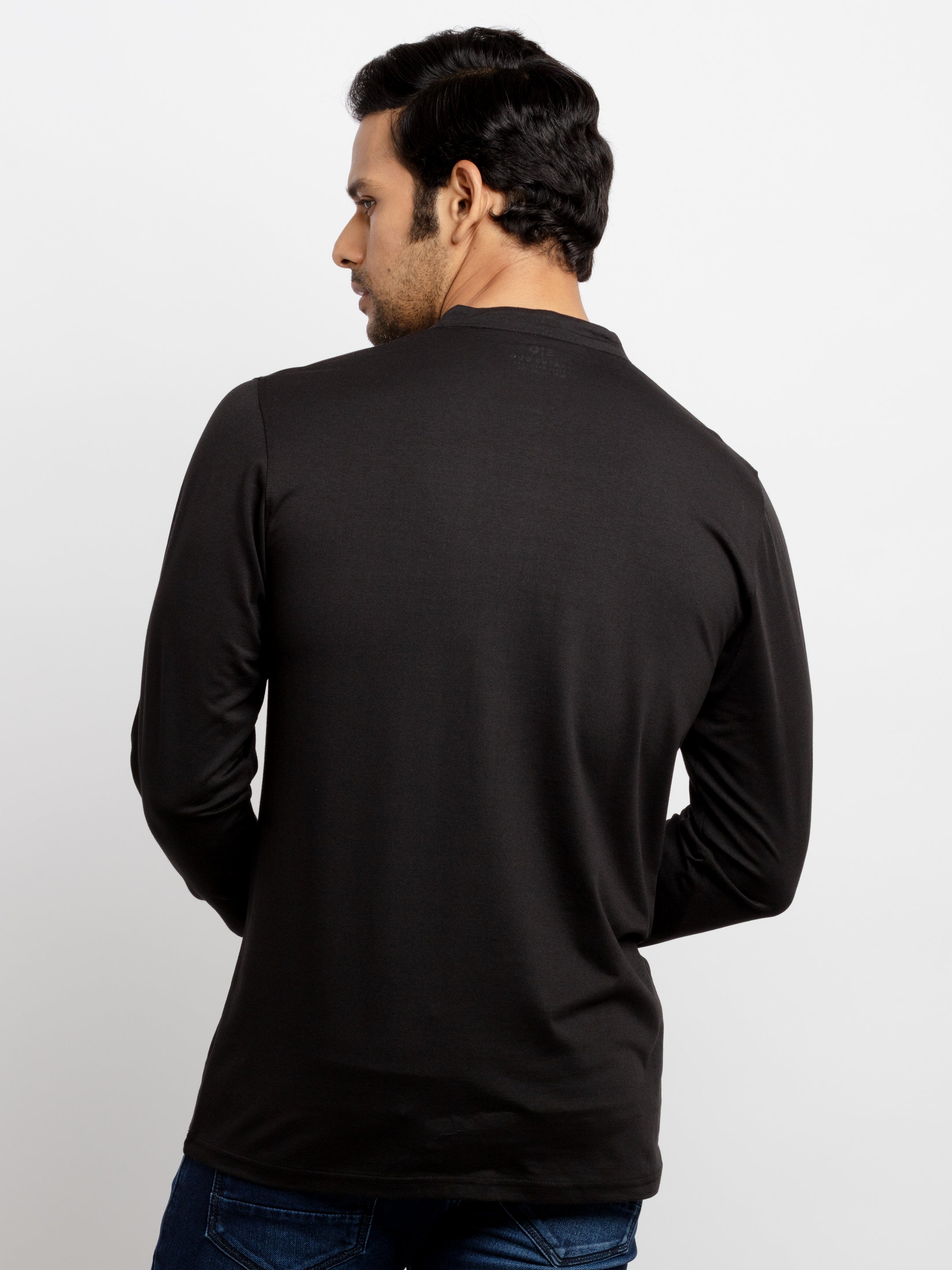 Buy Black Full Sleeves Polo T Shirt Solid Polos Status Quo