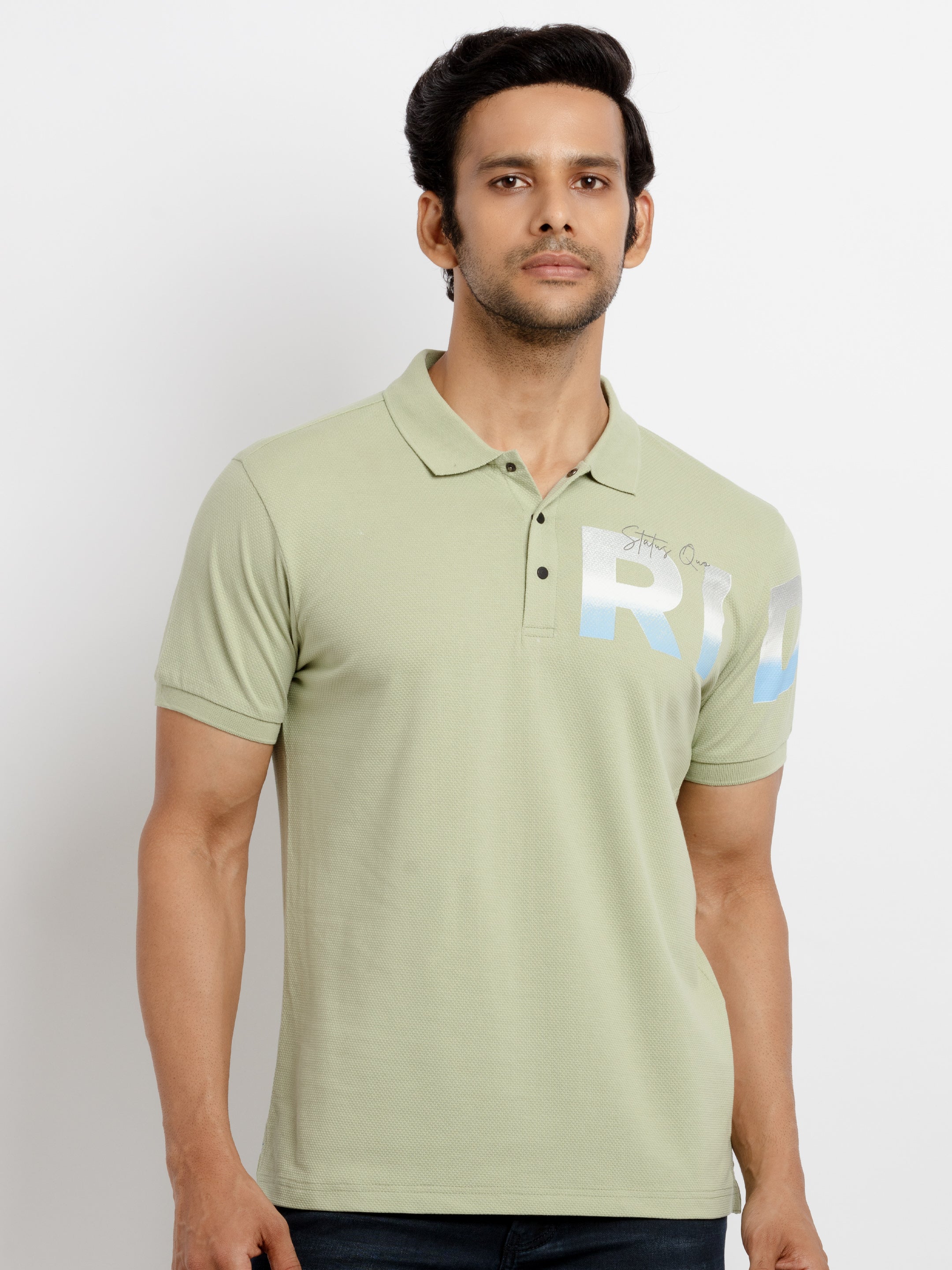 Printed polo t shirt