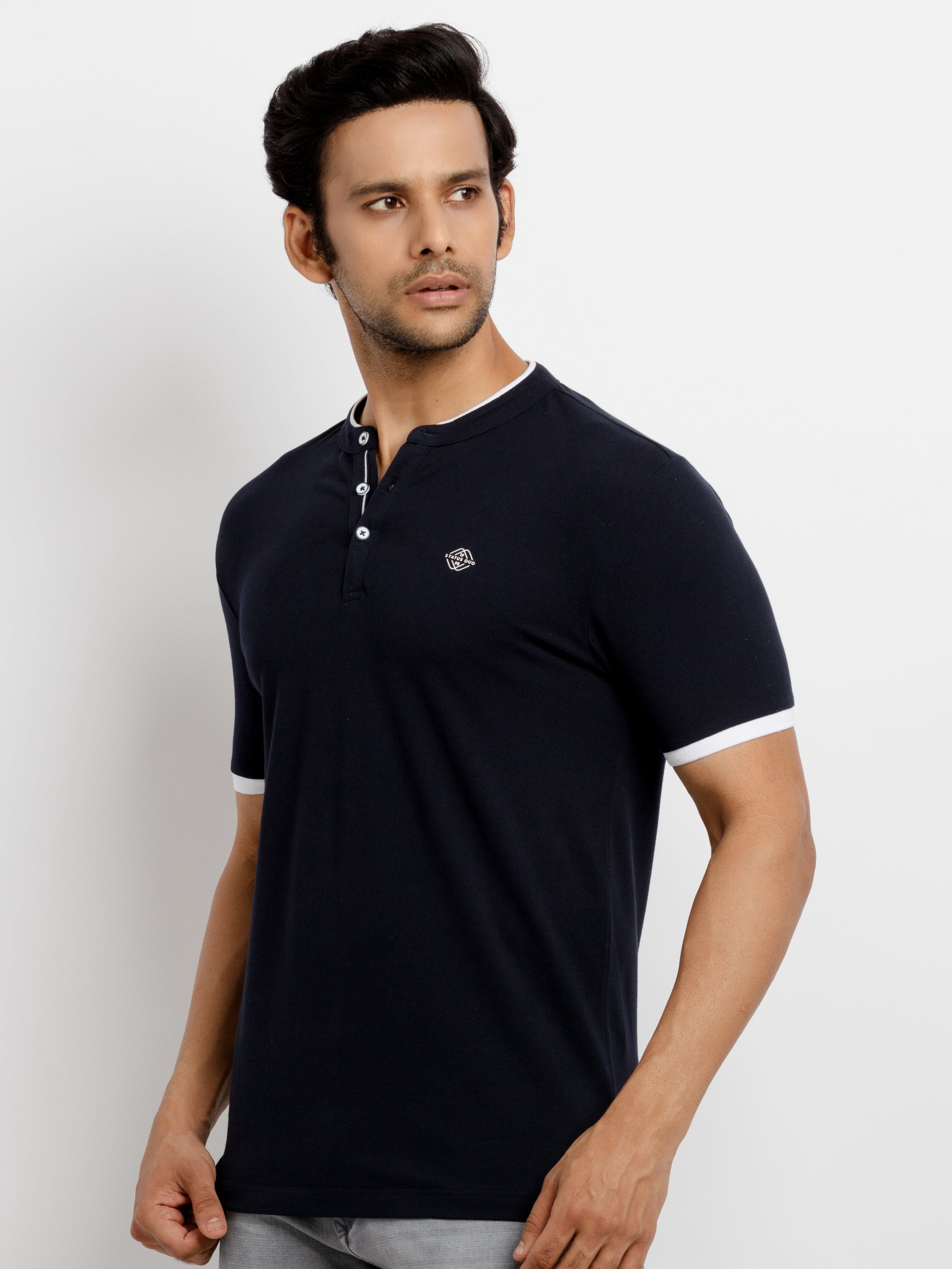 Mens Solid Regular Fit Polo