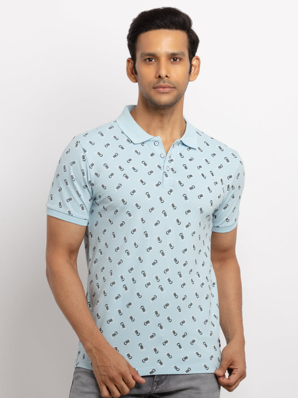 Printed polo t shirt