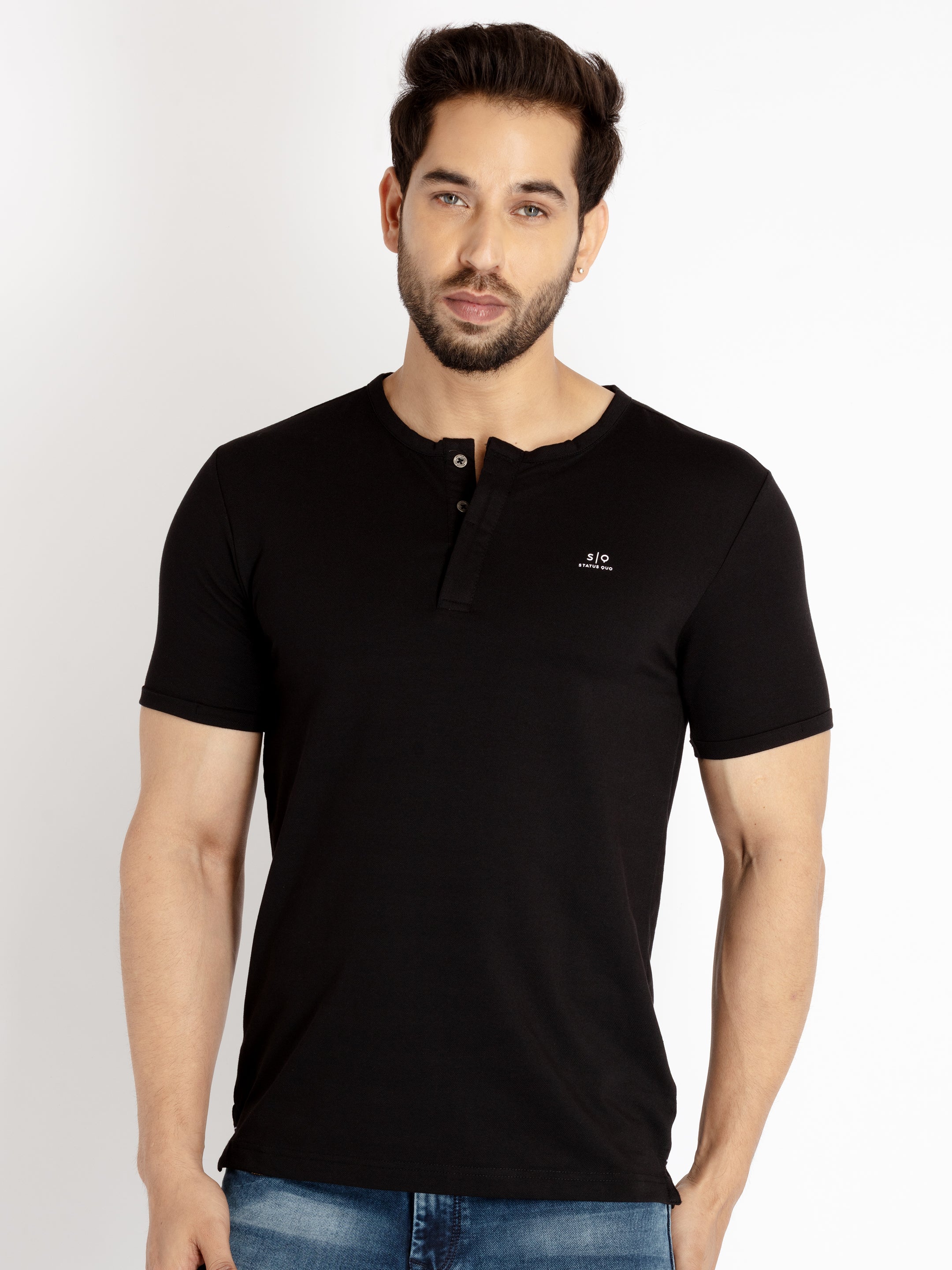 Henley neck t shirt
