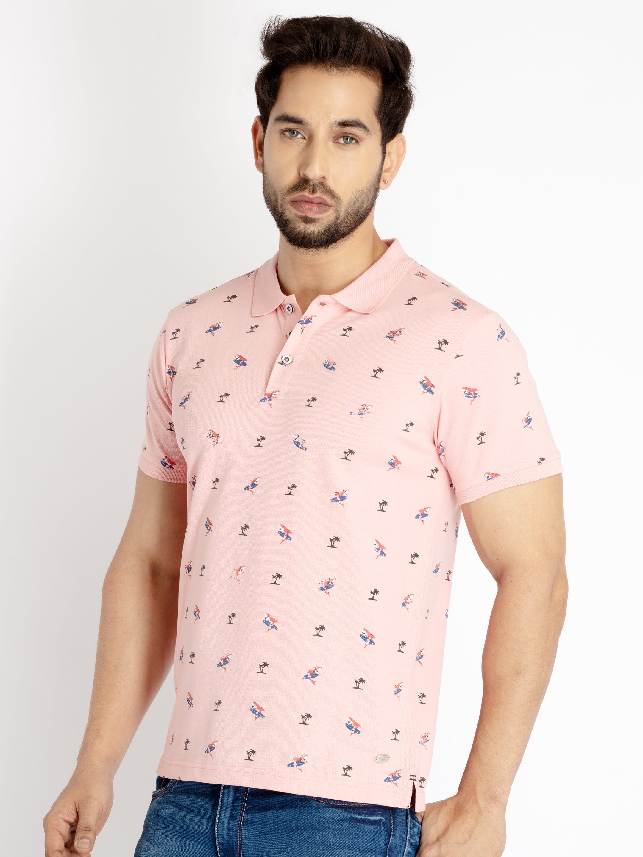 Mens All Over Printed Polo Collar T-shirt Secondary image