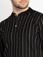 Mens Printed Henley Neck T-shirt