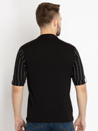 Mens Printed Henley Neck T-shirt