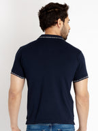 Mens Solid Polo Collar T-shirt