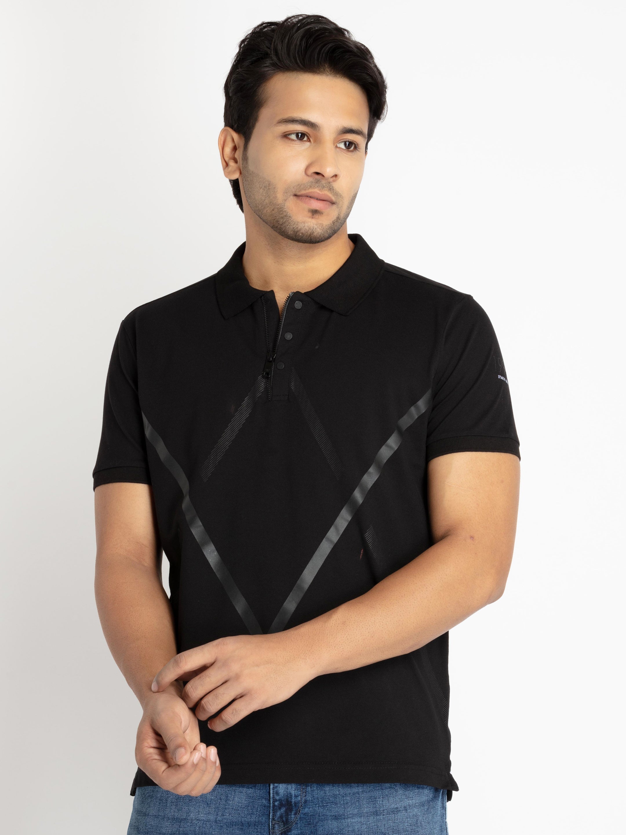 Printed polo t shirt