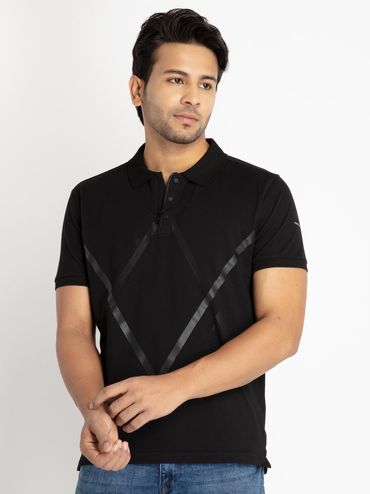 Printed polo t shirt