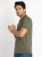 Mens Front Printed Polo T-Shirt