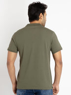 Mens Front Printed Polo T-Shirt