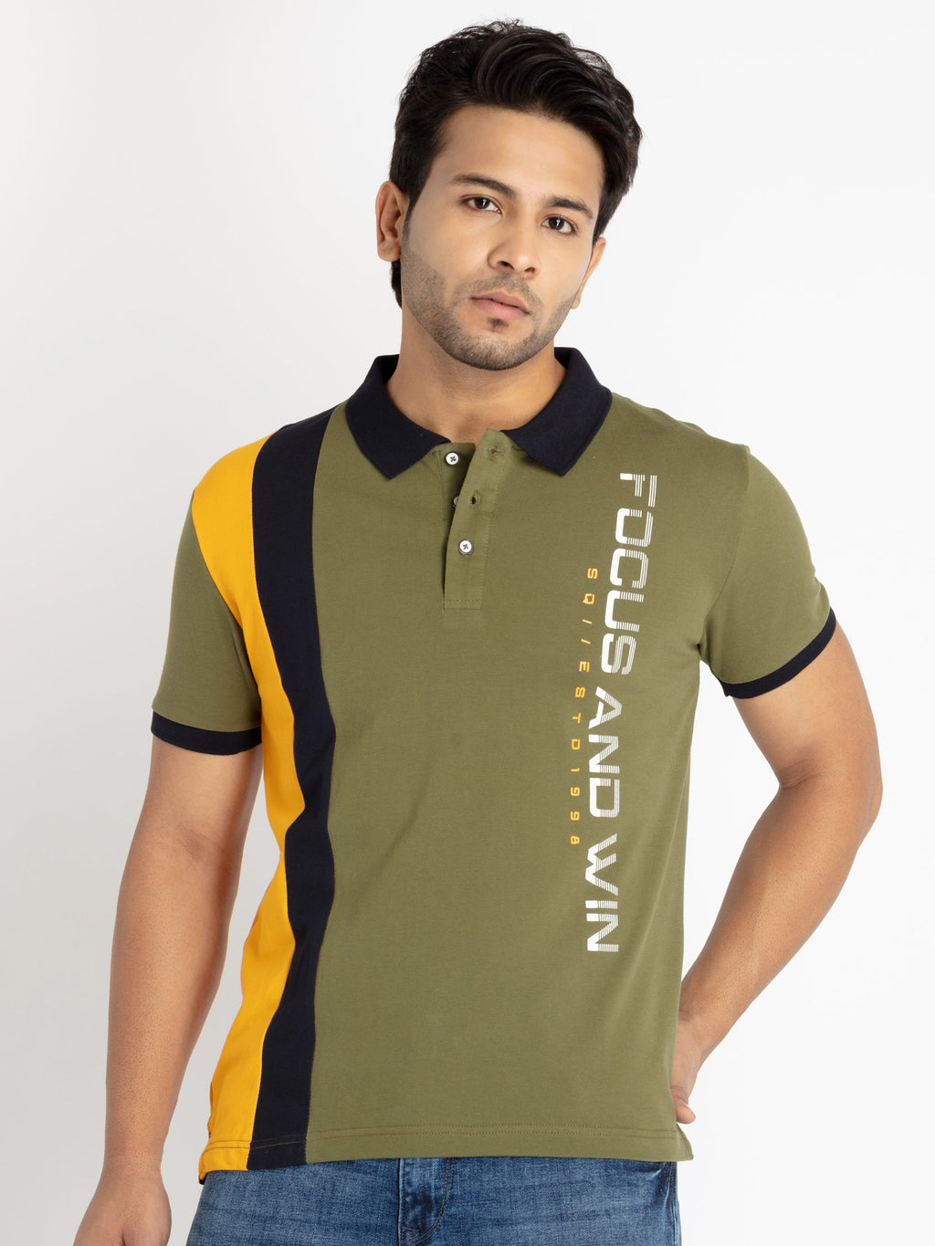 Printed polo t shirt