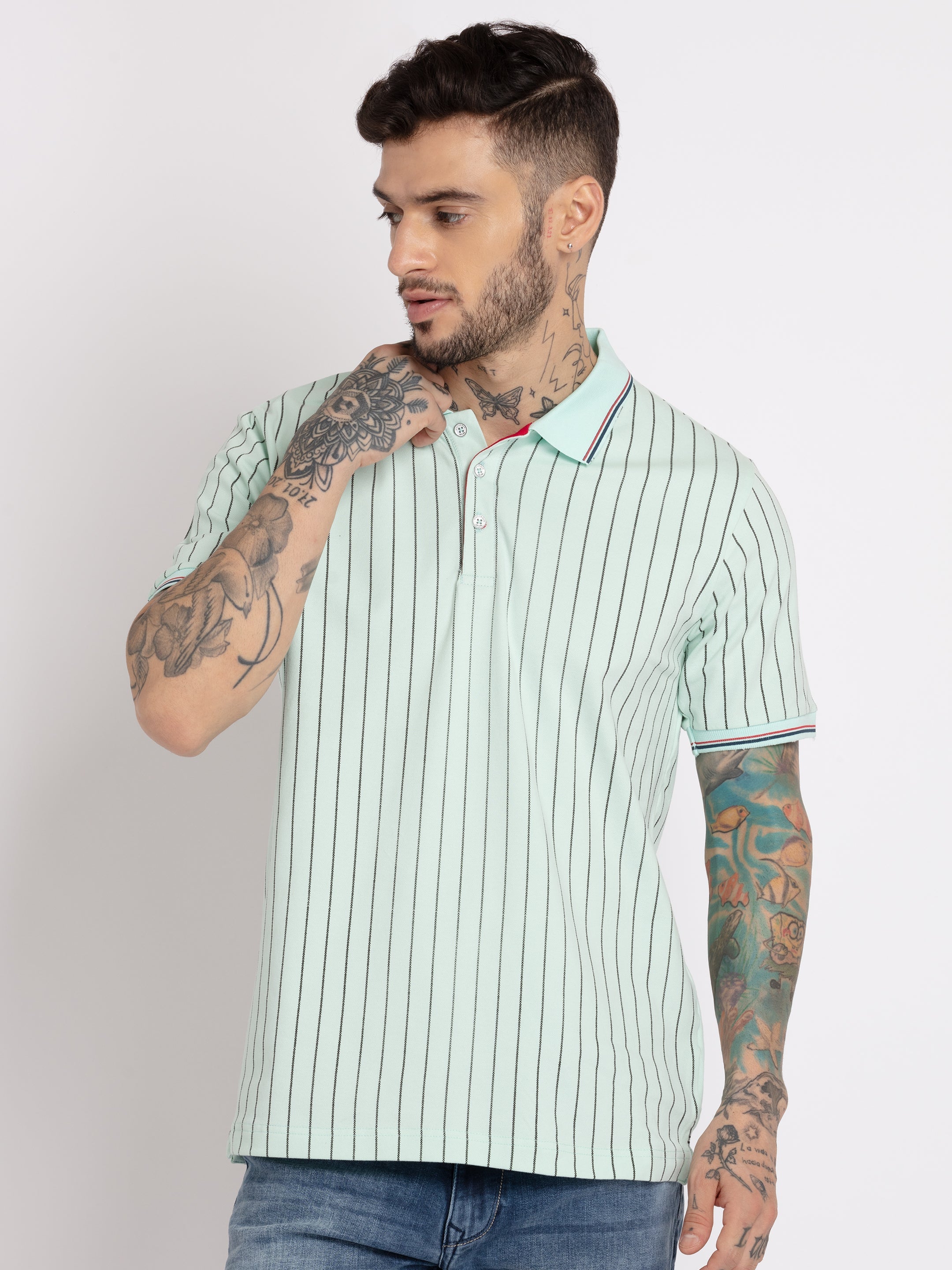 striped polo t shirt
