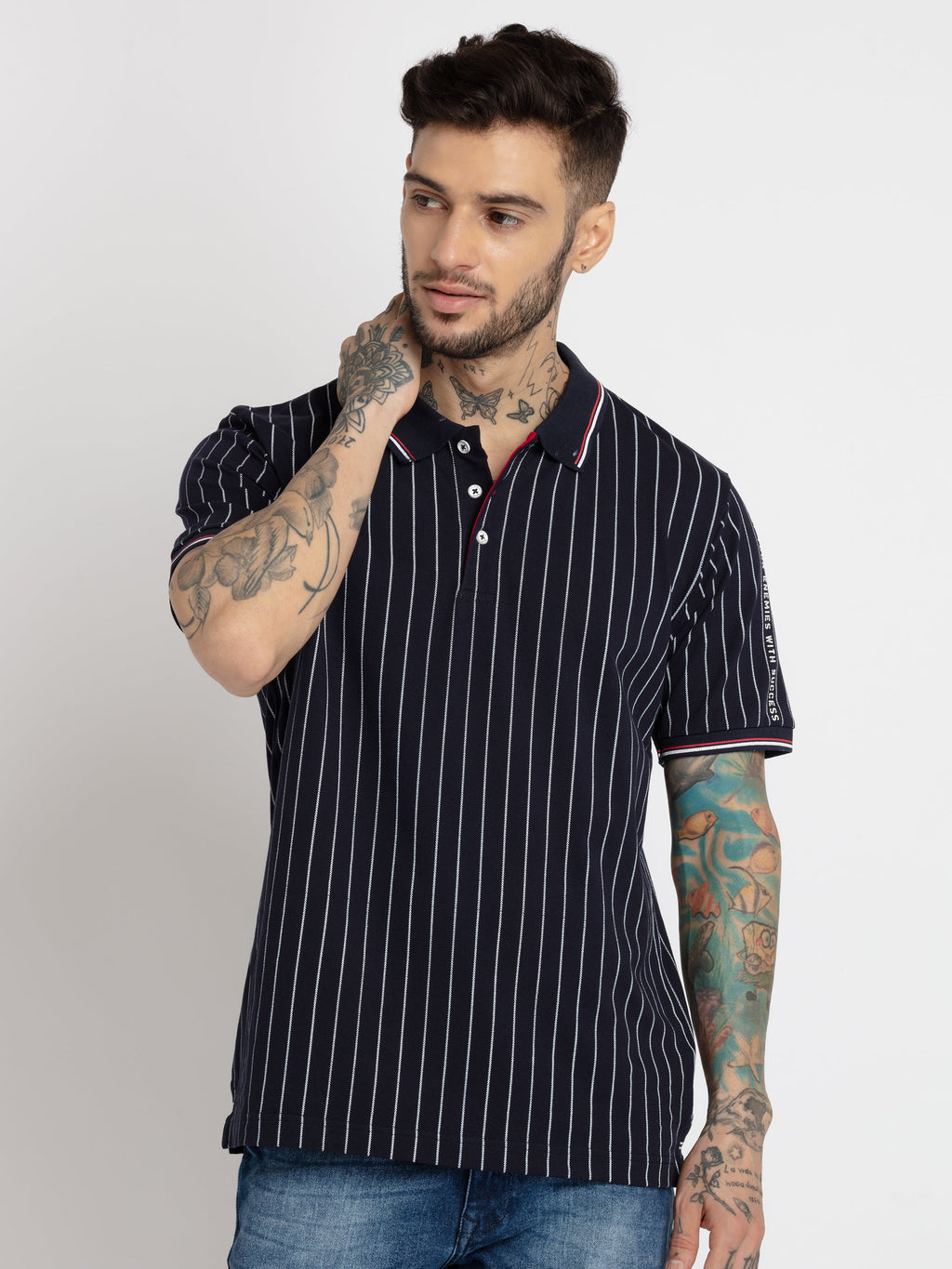 striped polo t shirt