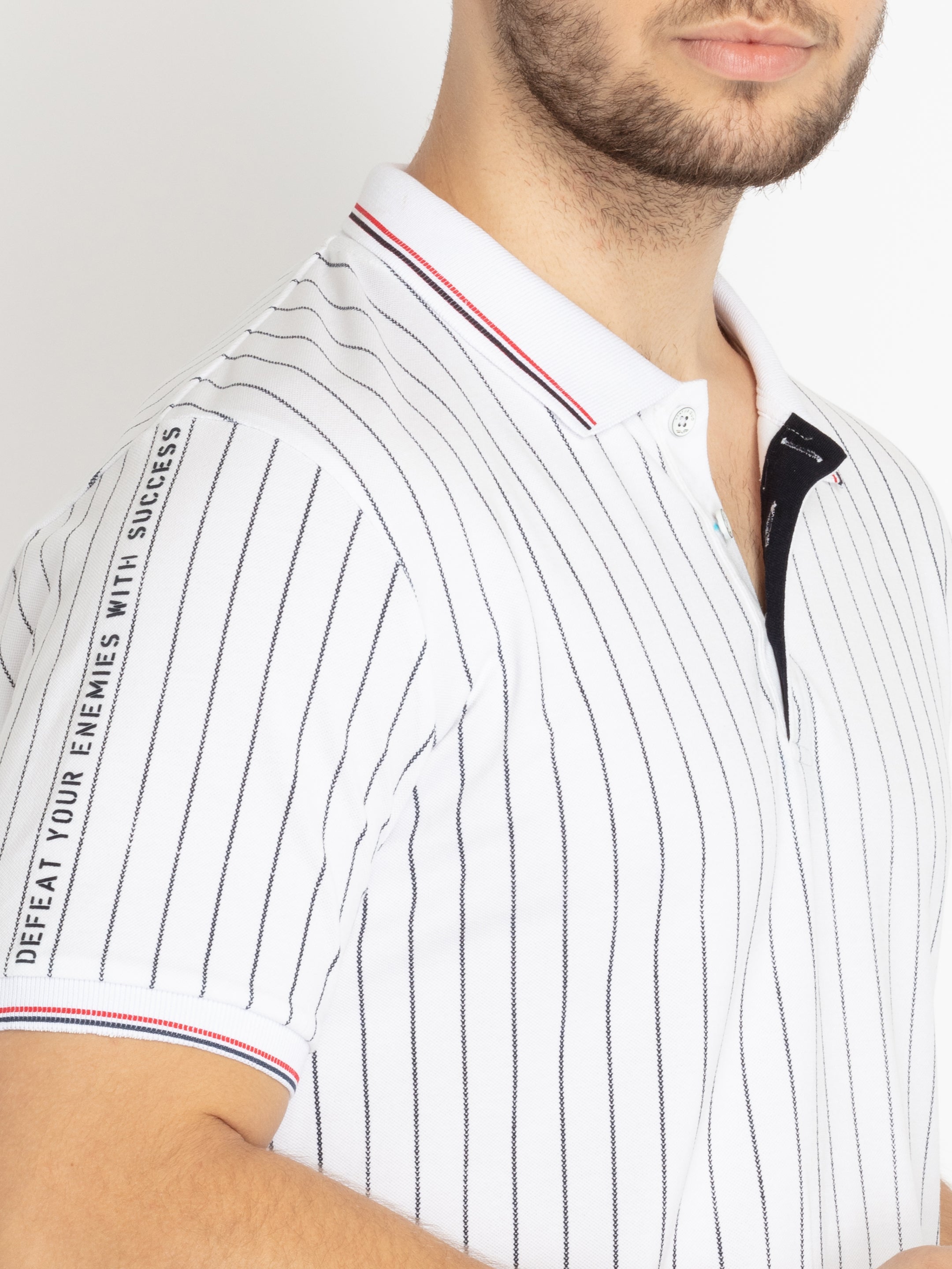 Mens Striped Polo T-shirt