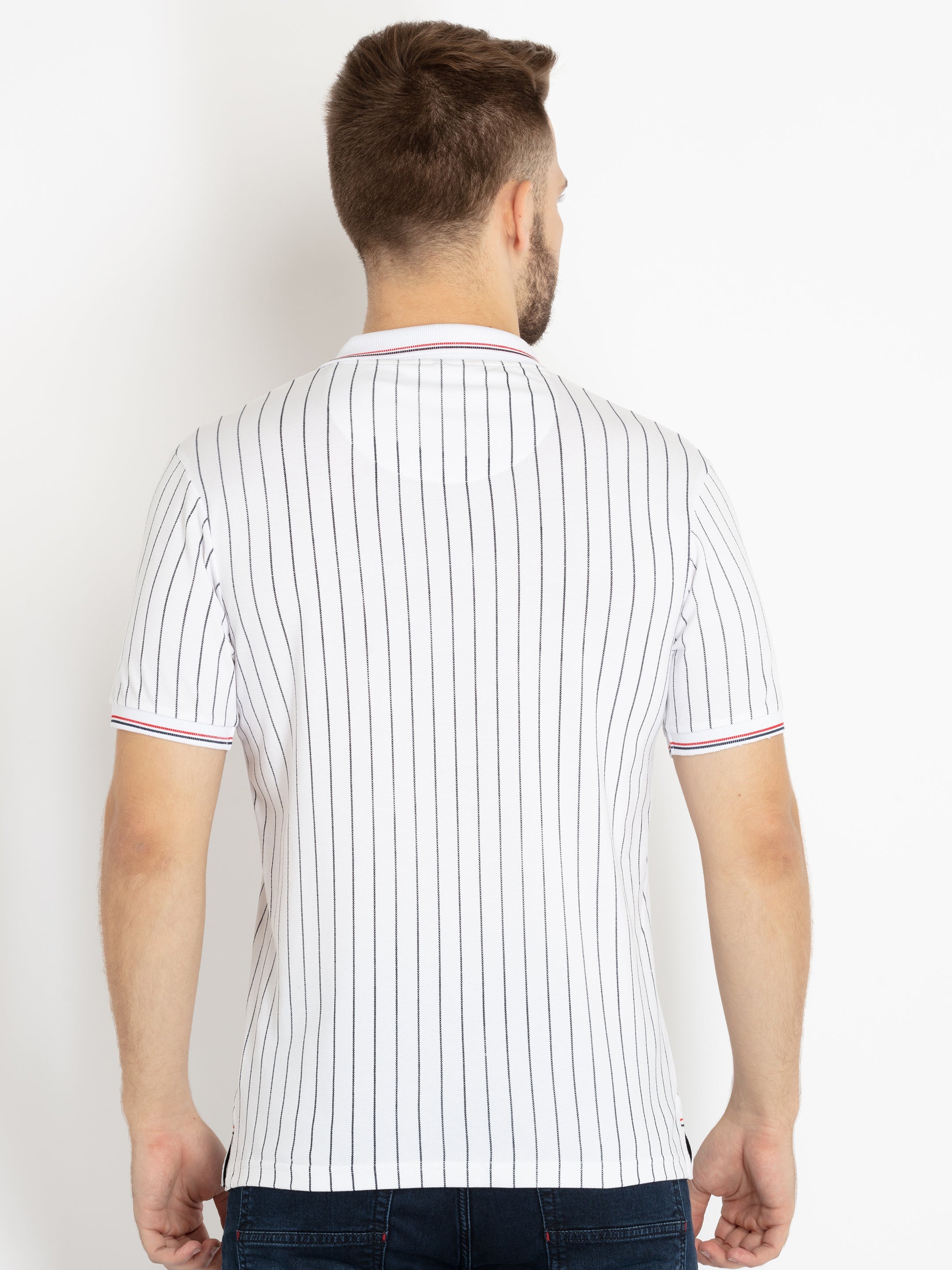 Mens Striped Polo T-shirt