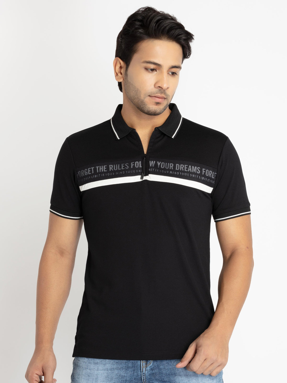 Printed polo t shirt