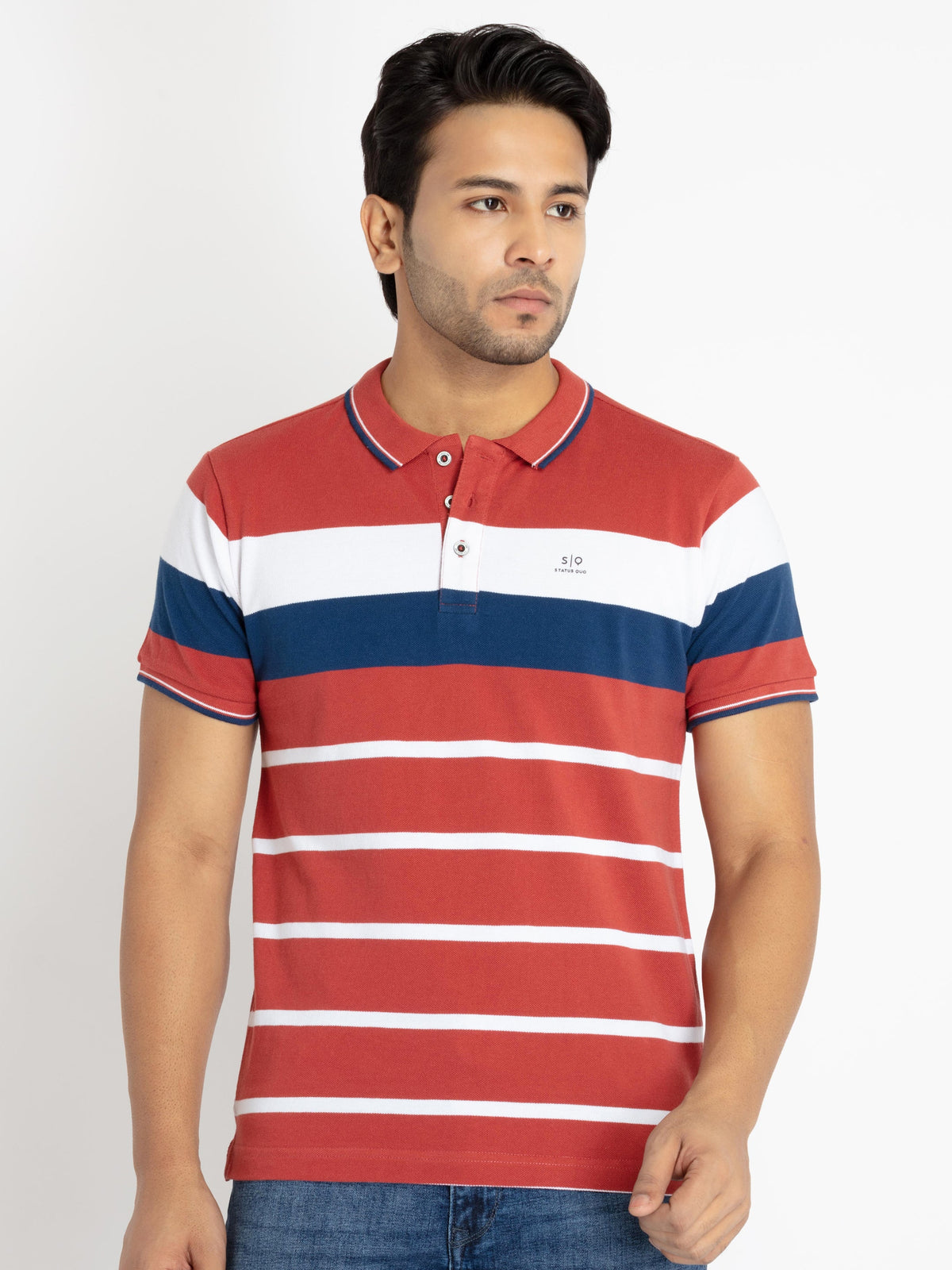 Striped polo t shirt
