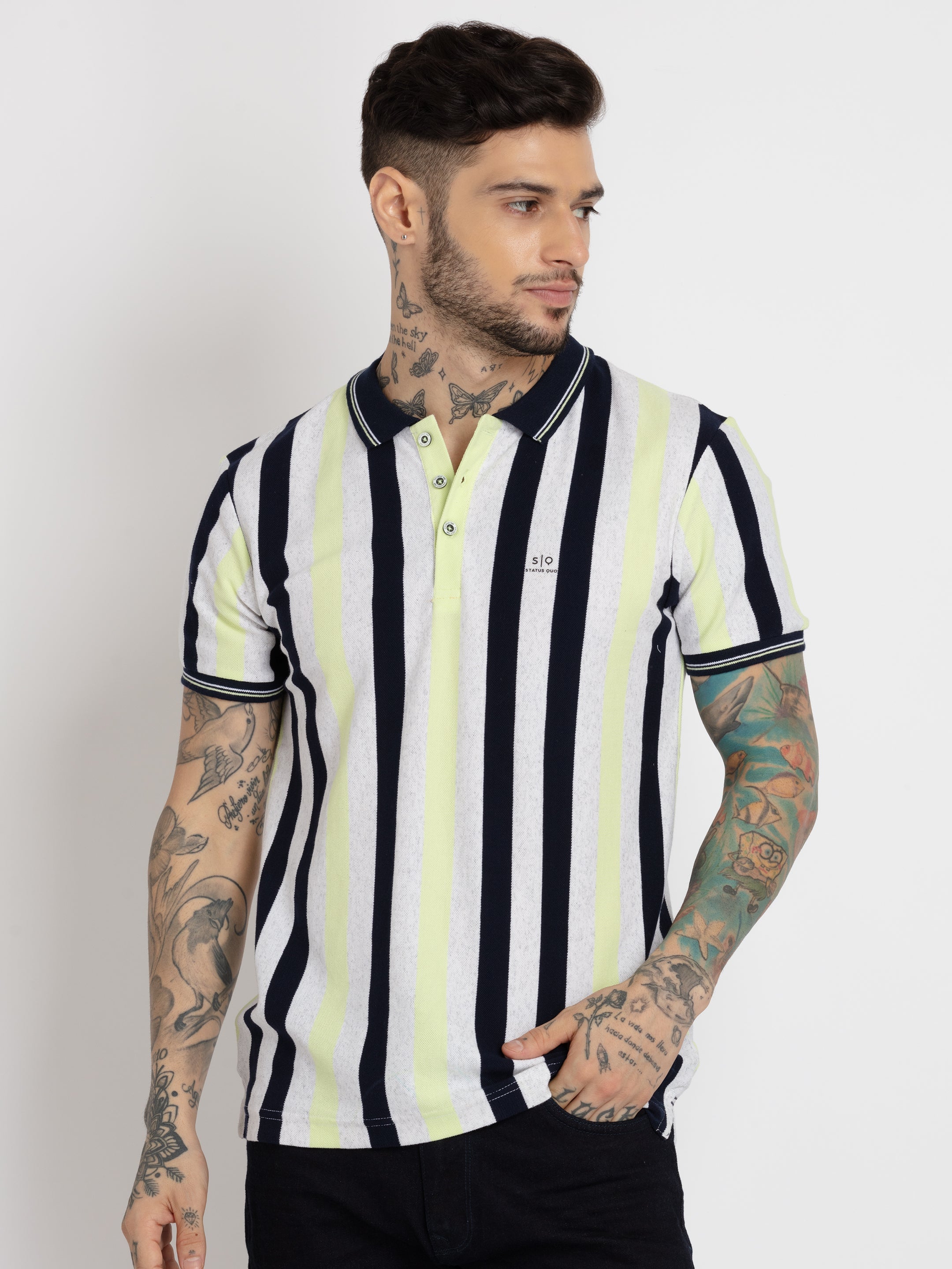 Striped polo t shirt