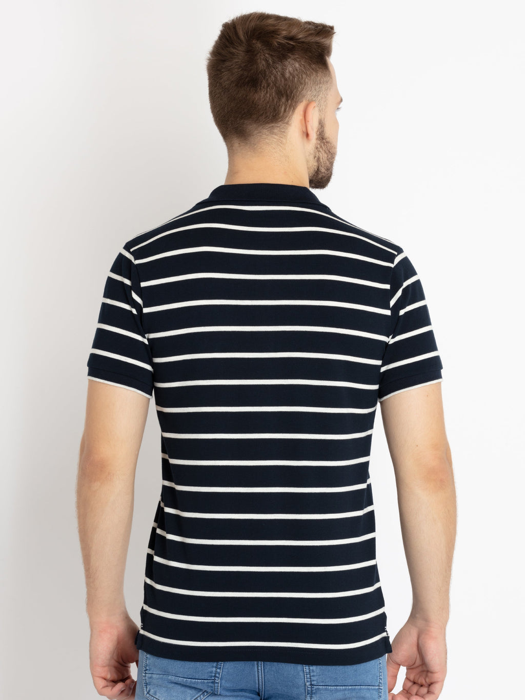 Mens Striped Polo T-shirt