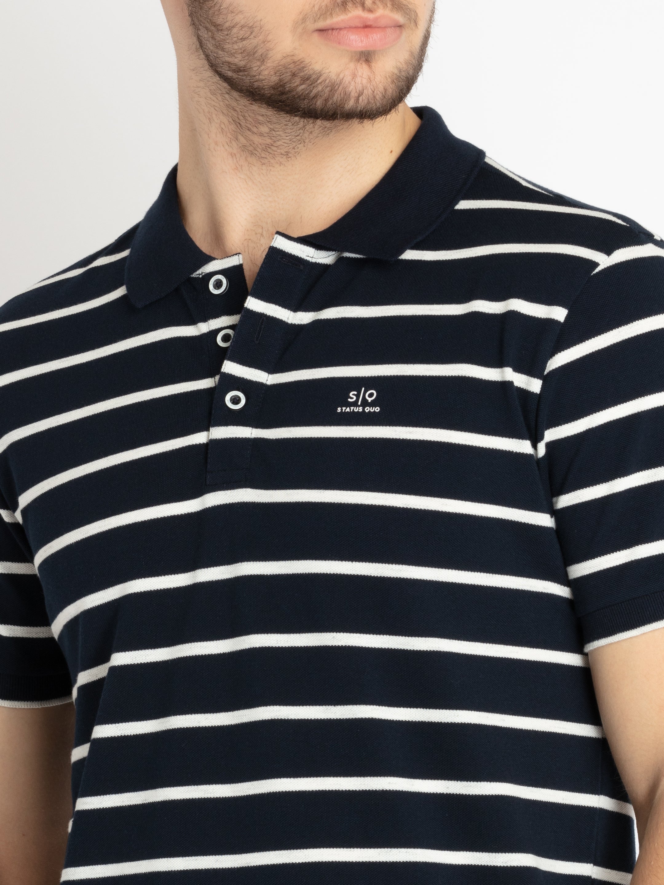 Mens Striped Polo T-shirt