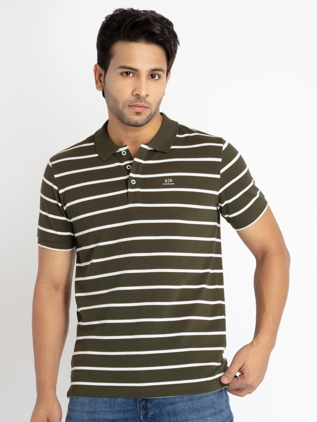 Striped polo t shirt