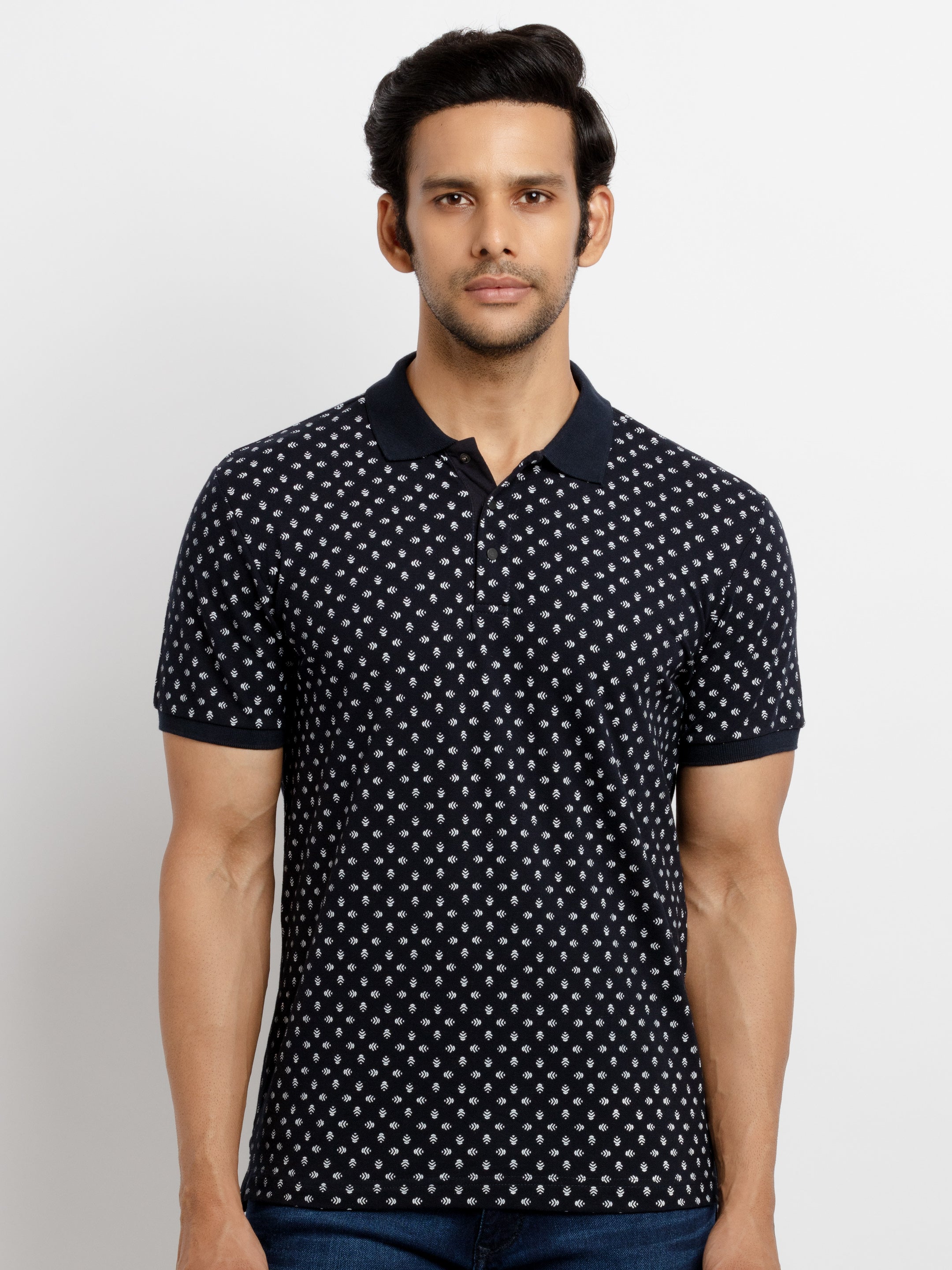 Printed polo t shirt