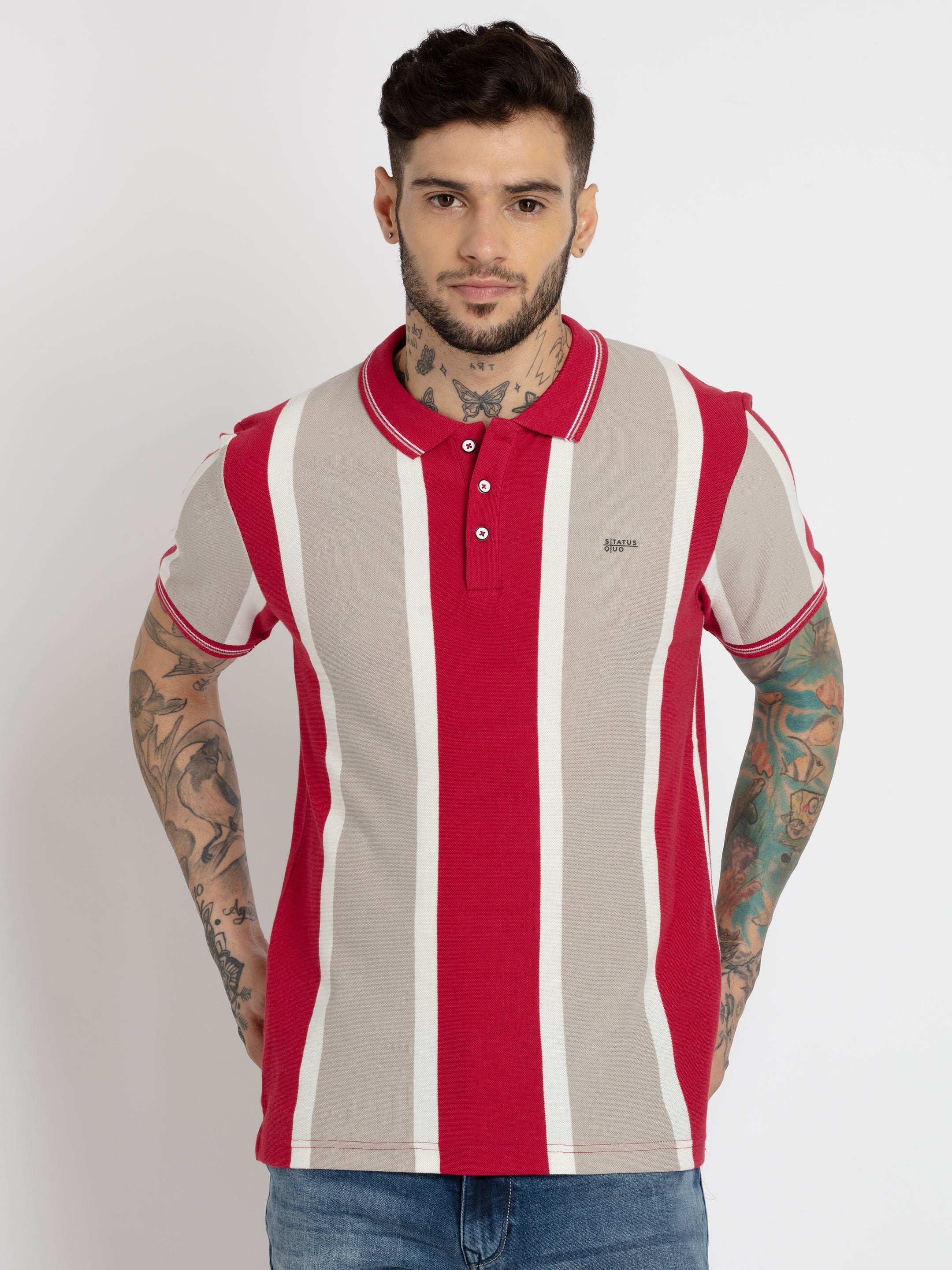 striped polo t shirt