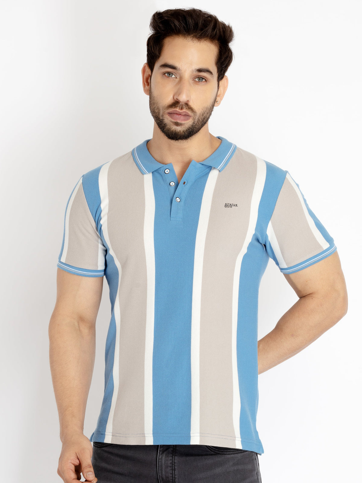 Striped polo t shirt
