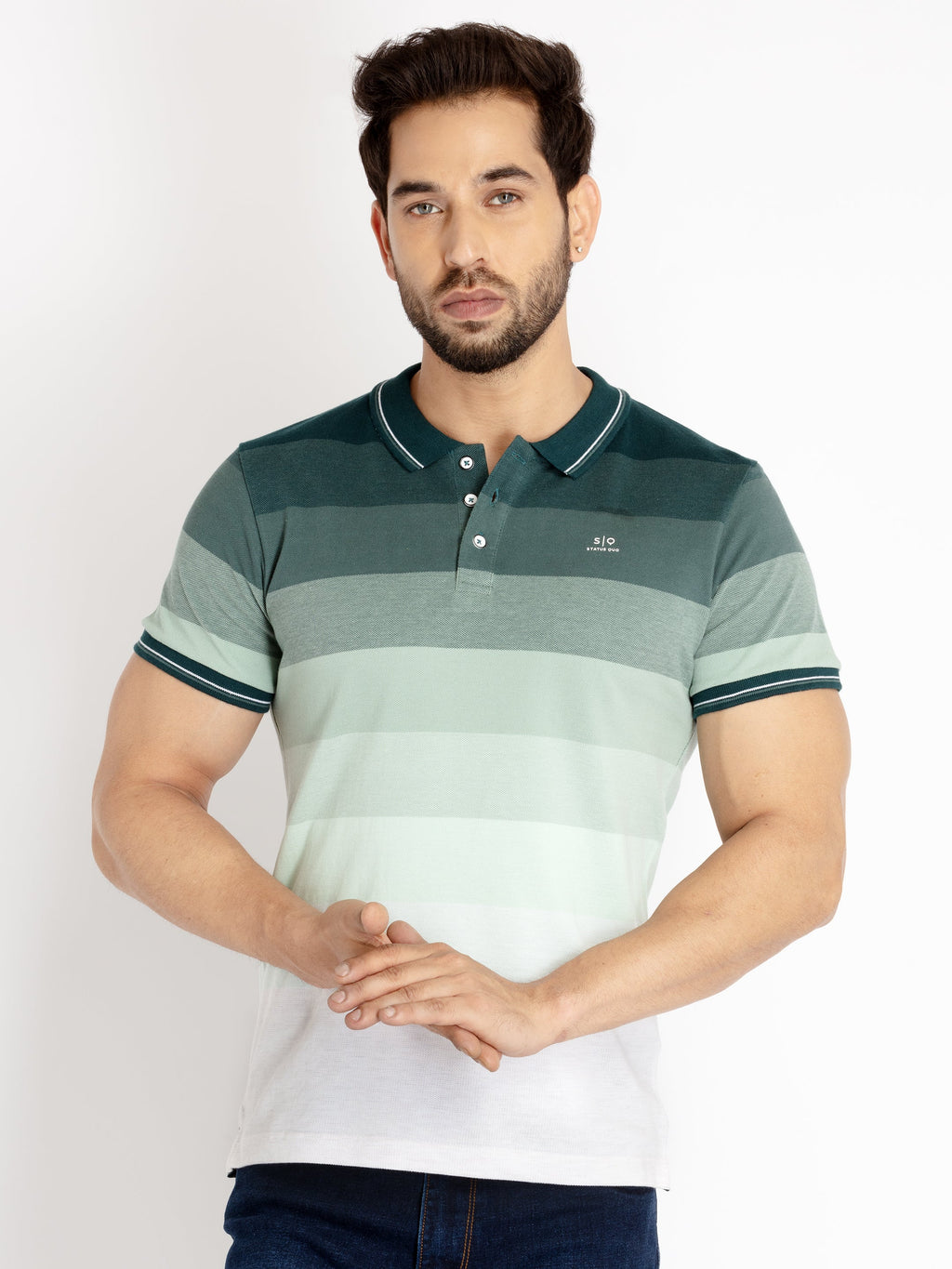 Striped polo t shirt