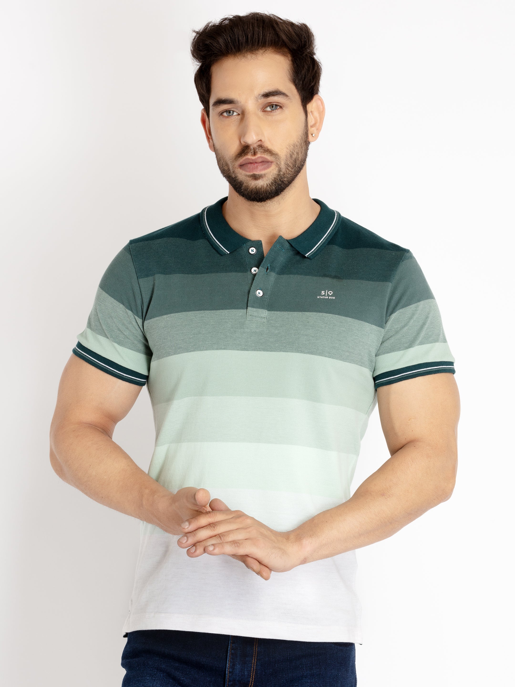 Striped polo t shirt