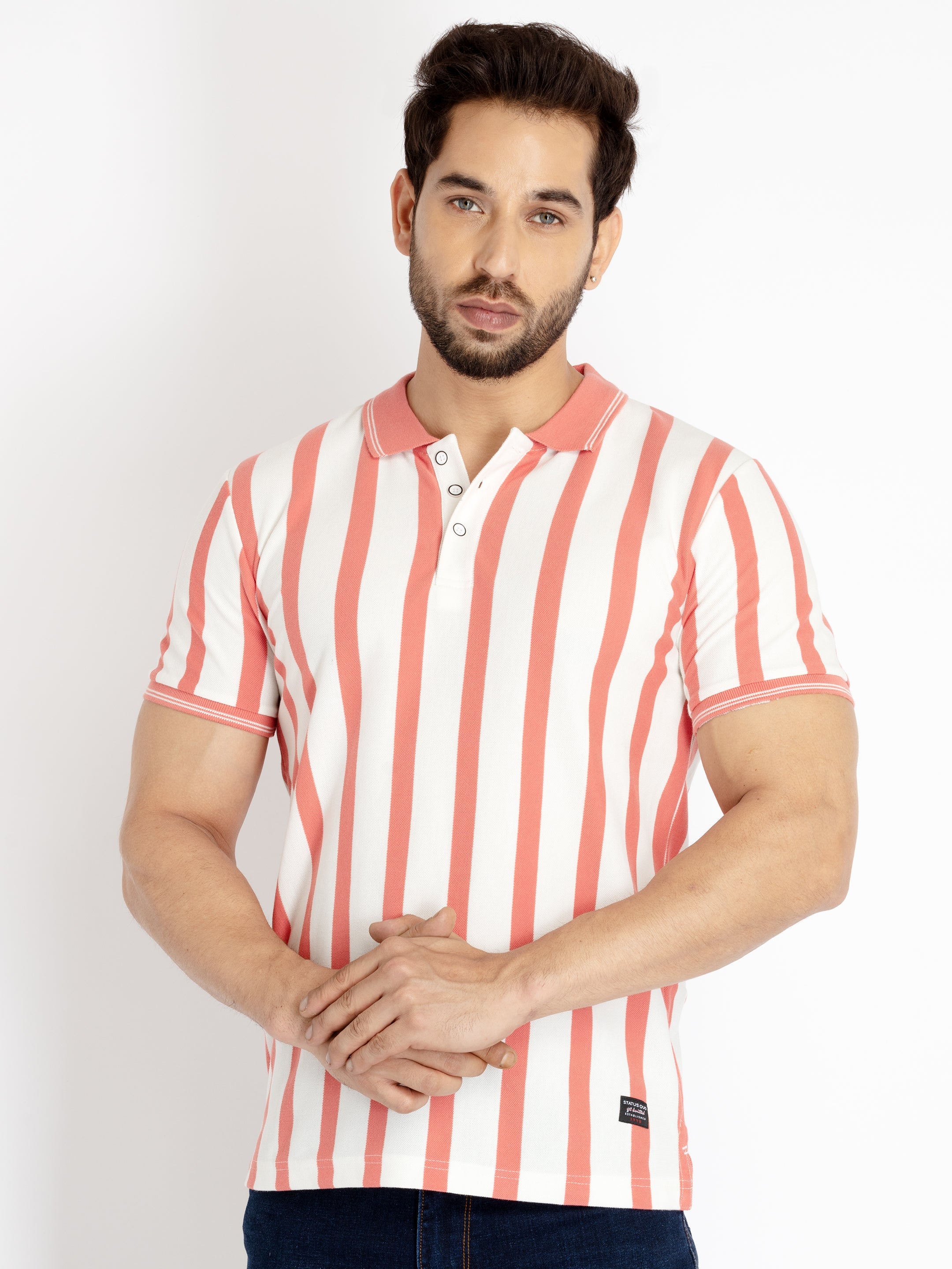 Striped polo t shirt