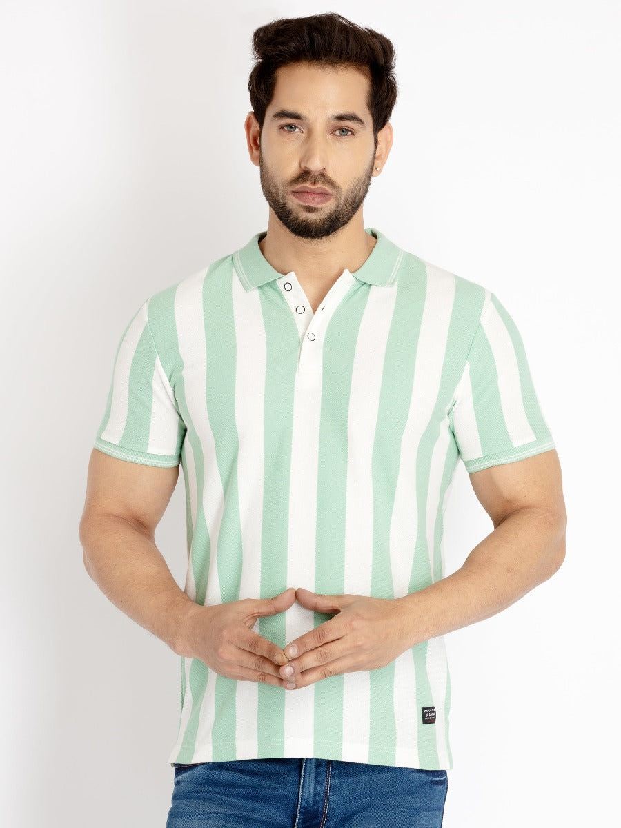 Striped polo t shirt